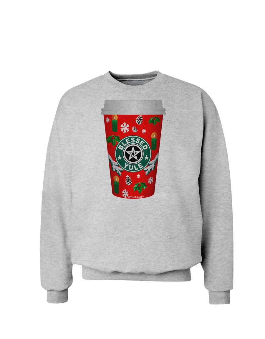 Blessed Yule Red Coffee Cup Sweatshirt by-Sweatshirts-TooLoud-AshGray-XXX-Large-Davson Sales