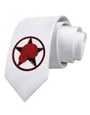Blood Red Skull Printed White Necktie by TooLoud