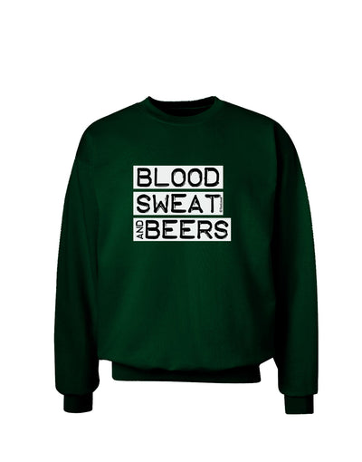 Blood Sweat and Beers Design Adult Dark Sweatshirt by TooLoud-Sweatshirts-TooLoud-Deep-Forest-Green-Small-Davson Sales