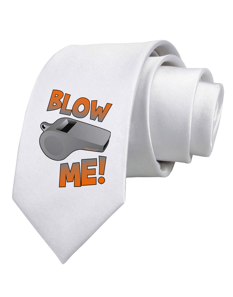 Blow Me Whistle Printed White Necktie