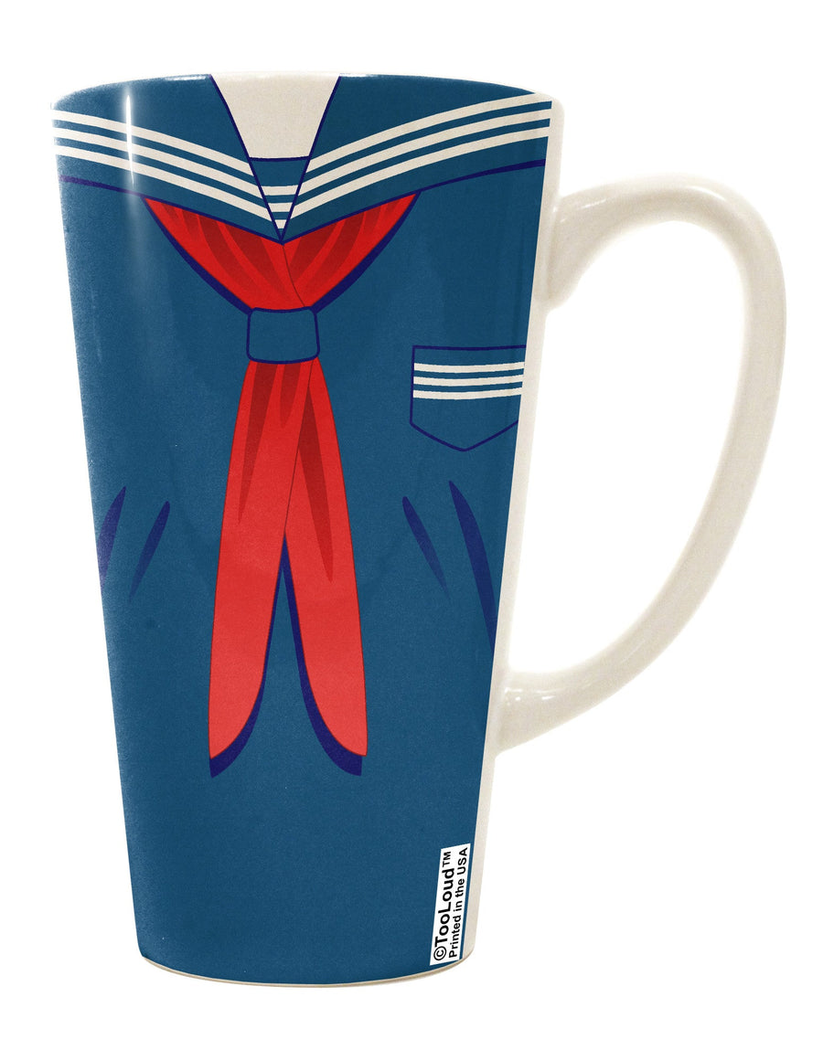 Blue 16 Ounce Conical Latte Coffee Mug All Over Print - Perfect for School Uniform Costume - TooLoud-Conical Latte Mug-TooLoud-White-Davson Sales