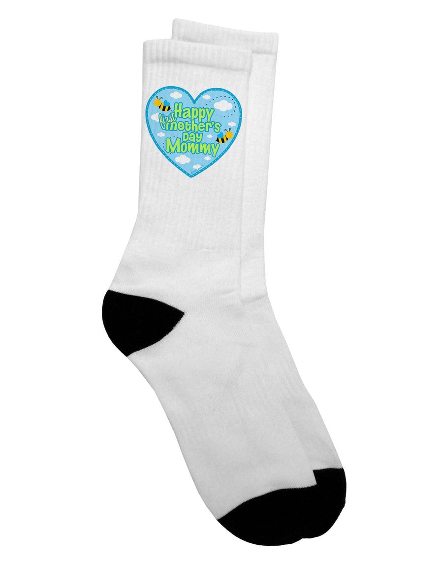 Blue Adult Crew Socks - A Perfect Gift for Mom on Her First Mother's Day - TooLoud-Socks-TooLoud-White-Ladies-4-6-Davson Sales