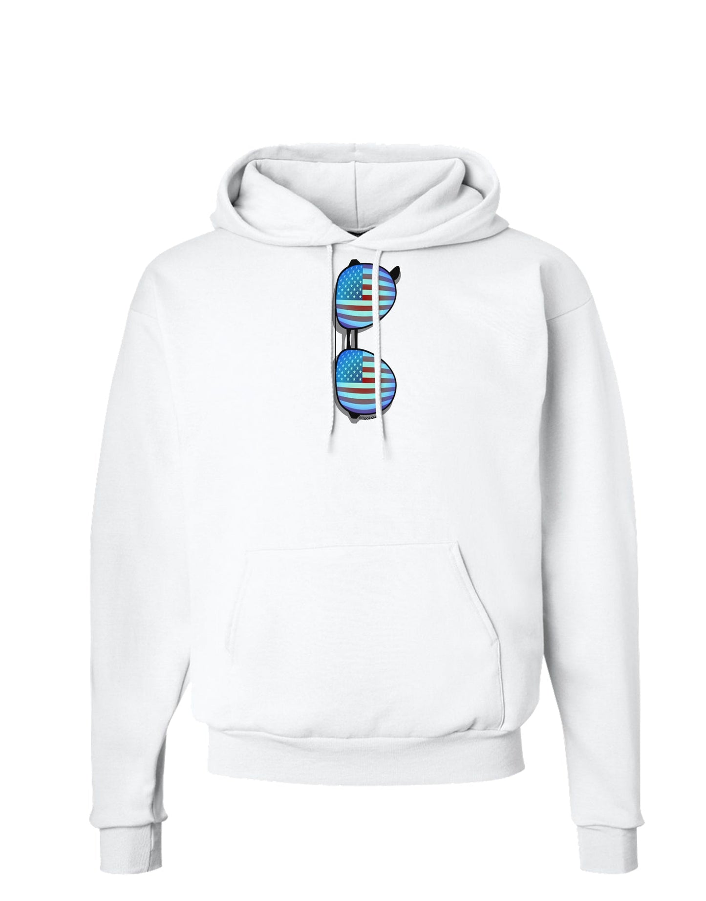 Blue American Flag Aviator Sunglasses Hoodie Sweatshirt-Hoodie-TooLoud-White-Small-Davson Sales