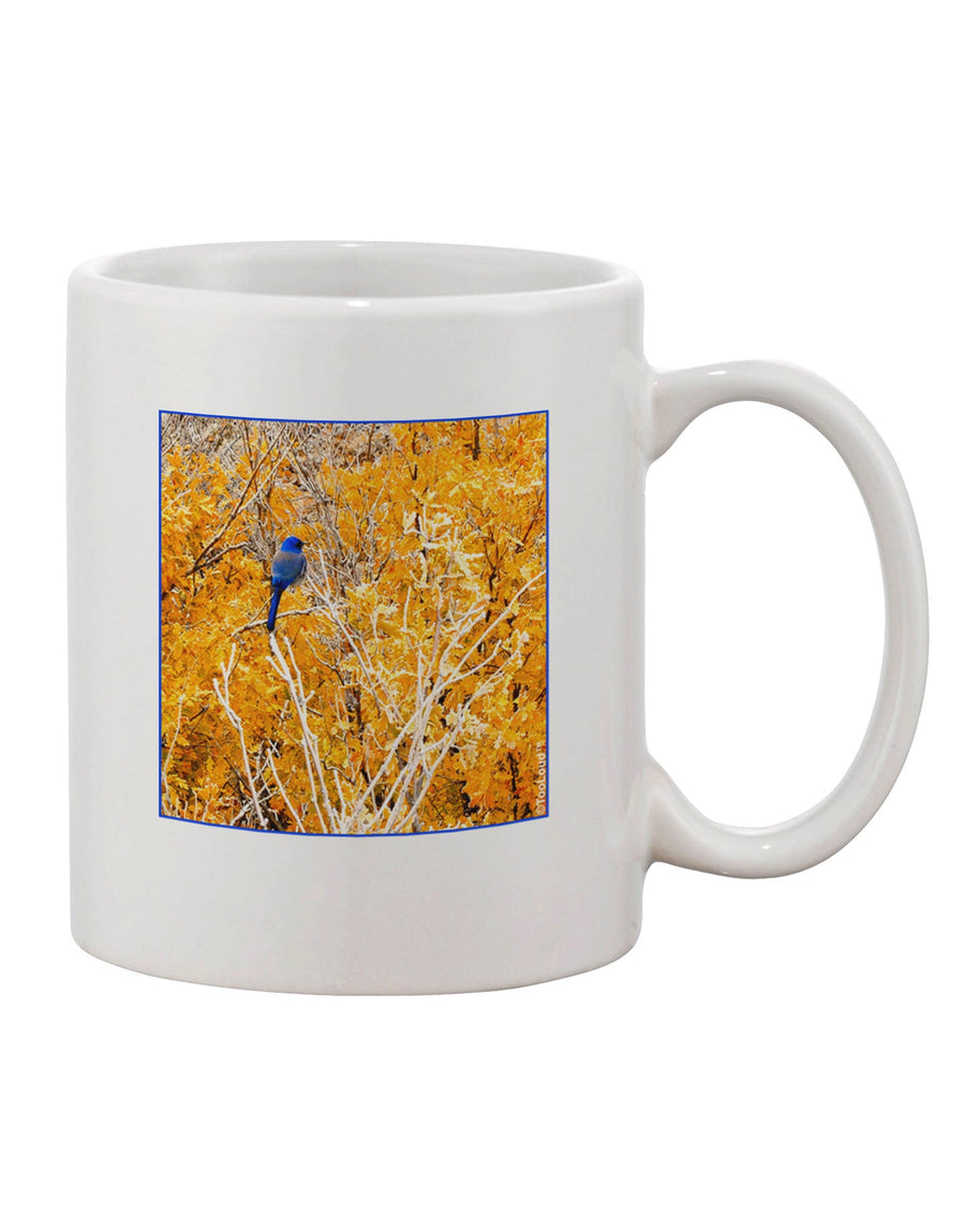 Blue Bird in Yellow Printed 11 oz Coffee Mug - Exquisite Drinkware Expertise-11 OZ Coffee Mug-TooLoud-White-Davson Sales