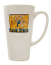 Blue Bird In Yellow Text 16 Ounce Conical Latte Coffee Mug - Expertly Crafted Drinkware-Conical Latte Mug-TooLoud-White-Davson Sales