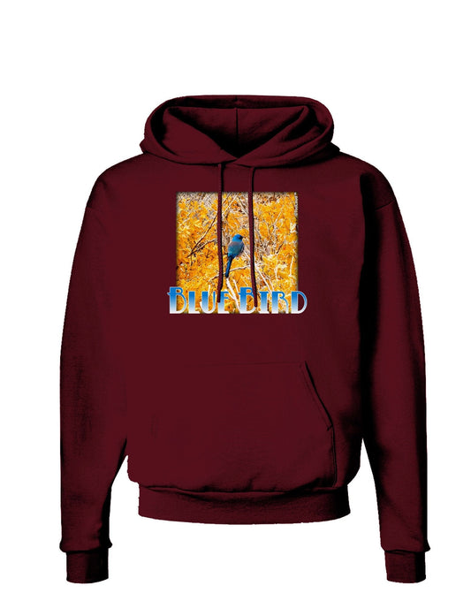 Blue Bird In Yellow Text Dark Hoodie Sweatshirt-Hoodie-TooLoud-Maroon-XXX-Large-Davson Sales