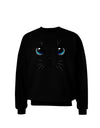 Blue-Eyed Cute Cat Face Adult Dark Sweatshirt-Sweatshirts-TooLoud-Black-Small-Davson Sales