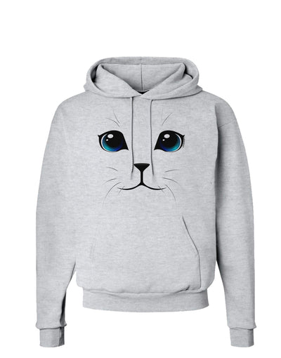 Blue-Eyed Cute Cat Face Hoodie Sweatshirt-Hoodie-TooLoud-AshGray-Small-Davson Sales