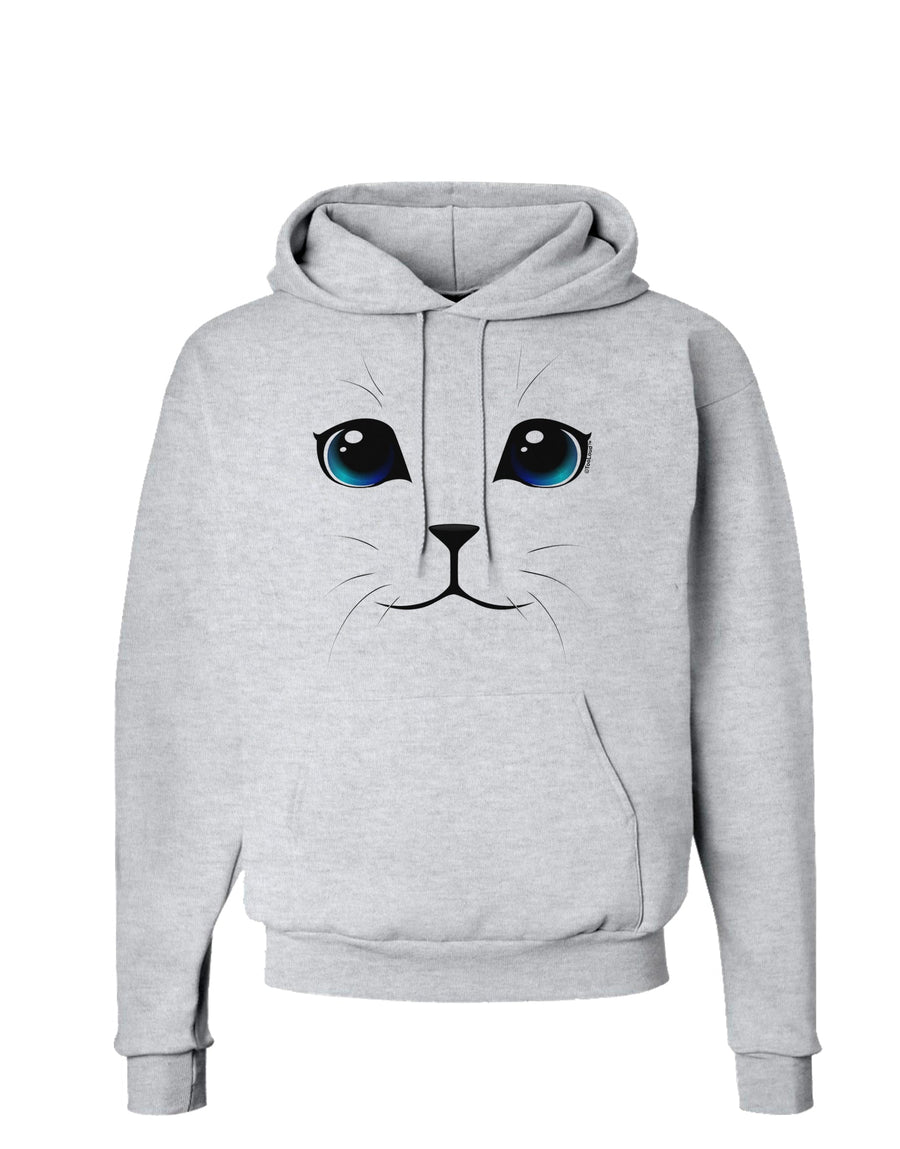 Blue-Eyed Cute Cat Face Hoodie Sweatshirt-Hoodie-TooLoud-White-Small-Davson Sales