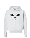 Blue-Eyed Cute Cat Face Hoodie Sweatshirt-Hoodie-TooLoud-White-Small-Davson Sales