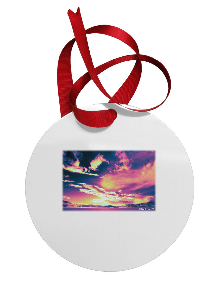 Blue Mesa Reservoir Surreal Circular Metal Ornament-Ornament-TooLoud-White-Davson Sales