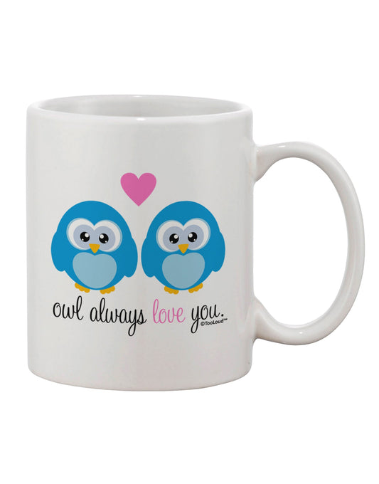 Blue Owls Printed 11 oz Coffee Mug - A Delight for Owl Enthusiasts by TooLoud-11 OZ Coffee Mug-TooLoud-White-Davson Sales