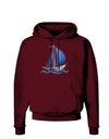 Blue Sailboat Dark Hoodie Sweatshirt-Hoodie-TooLoud-Maroon-Small-Davson Sales