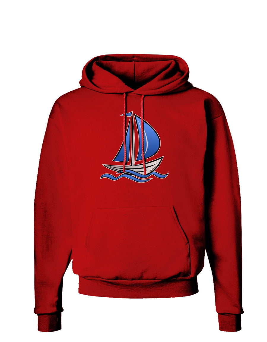 Blue Sailboat Dark Hoodie Sweatshirt-Hoodie-TooLoud-Black-Small-Davson Sales