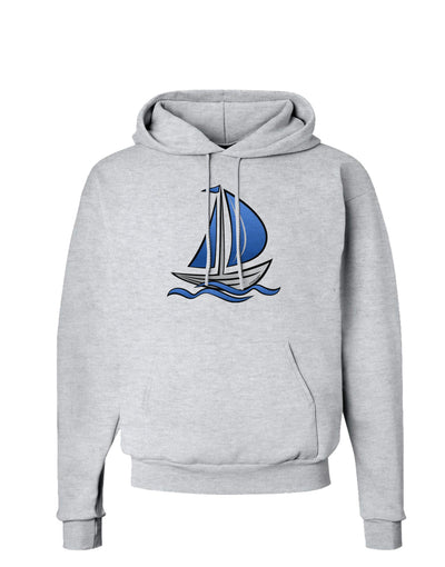 Blue Sailboat Hoodie Sweatshirt-Hoodie-TooLoud-AshGray-Small-Davson Sales