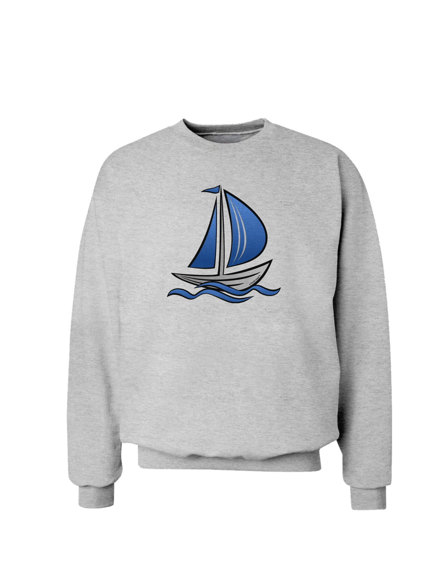 Blue Sailboat Sweatshirt-Sweatshirt-TooLoud-White-Small-Davson Sales