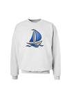 Blue Sailboat Sweatshirt-Sweatshirt-TooLoud-White-Small-Davson Sales
