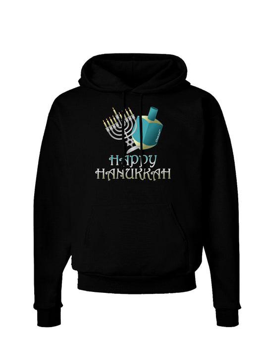 Blue & Silver Happy Hanukkah Dark Hoodie Sweatshirt-Hoodie-TooLoud-Black-XXX-Large-Davson Sales