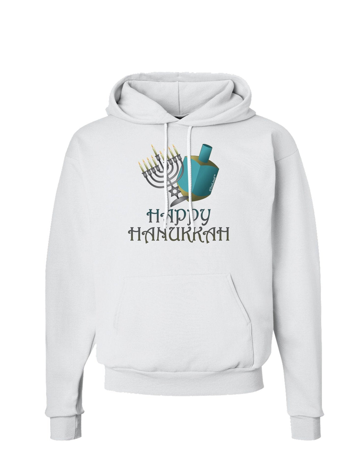 Blue & Silver Happy Hanukkah Hoodie Sweatshirt-Hoodie-TooLoud-White-XXX-Large-Davson Sales