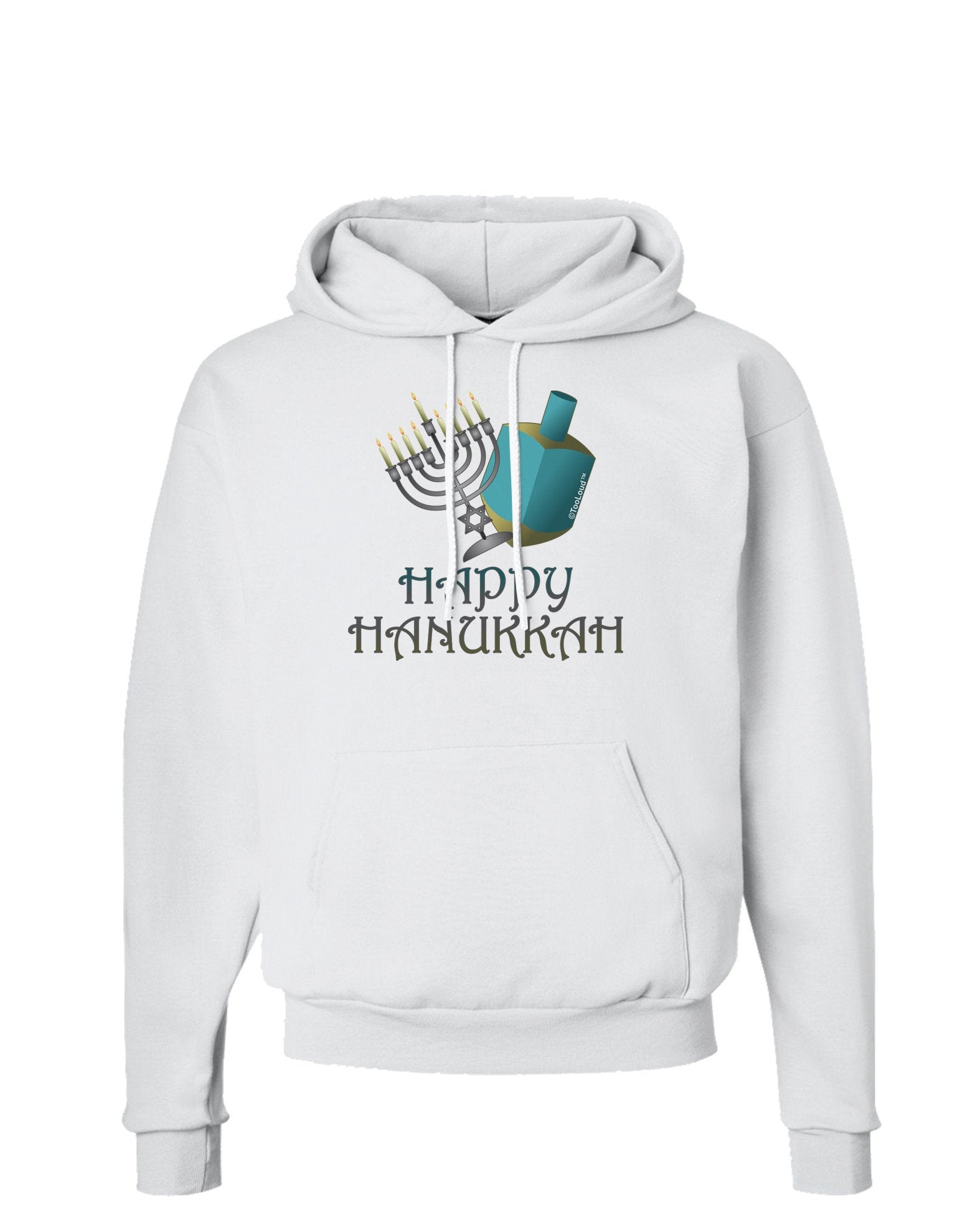 Blue & Silver Happy Hanukkah Hoodie Sweatshirt-Hoodie-TooLoud-White-XXX-Large-Davson Sales