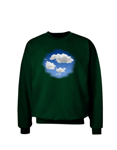 Blue Sky Puffy Clouds Adult Dark Sweatshirt-Sweatshirts-TooLoud-Deep-Forest-Green-Small-Davson Sales