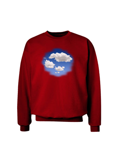 Blue Sky Puffy Clouds Adult Dark Sweatshirt-Sweatshirts-TooLoud-Deep-Red-Small-Davson Sales