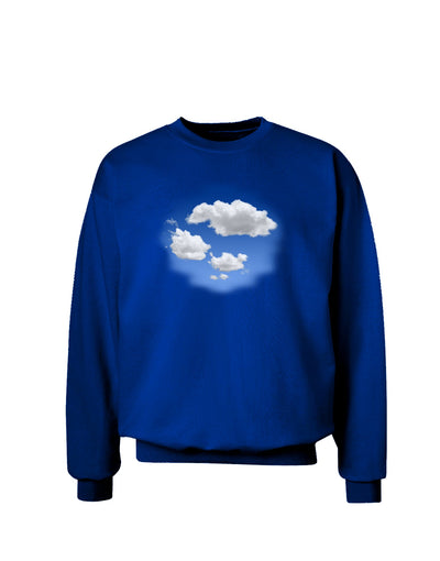 Blue Sky Puffy Clouds Adult Dark Sweatshirt-Sweatshirts-TooLoud-Deep-Royal-Blue-Small-Davson Sales