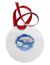 Blue Sky Puffy Clouds Circular Metal Ornament-Ornament-TooLoud-White-Davson Sales