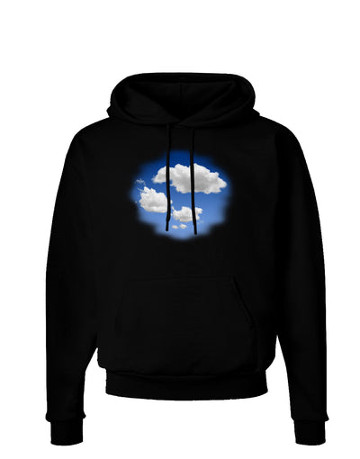 Blue Sky Puffy Clouds Dark Hoodie Sweatshirt-Hoodie-TooLoud-Black-Small-Davson Sales