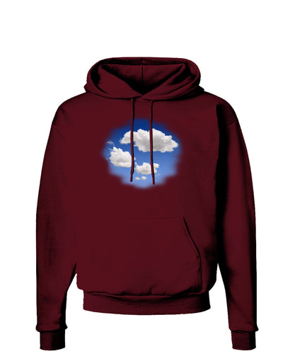 Blue Sky Puffy Clouds Dark Hoodie Sweatshirt-Hoodie-TooLoud-Maroon-Small-Davson Sales