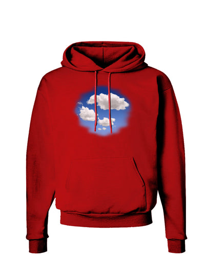 Blue Sky Puffy Clouds Dark Hoodie Sweatshirt-Hoodie-TooLoud-Red-Small-Davson Sales