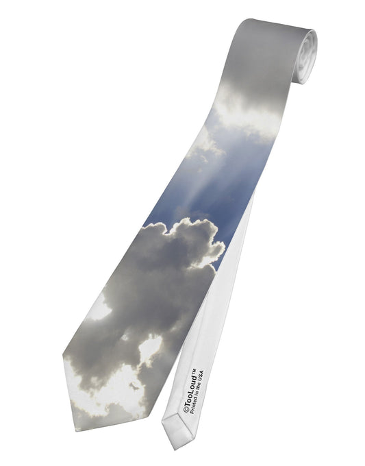 Blue Sky Silver Linings Printed White Necktie All Over Print