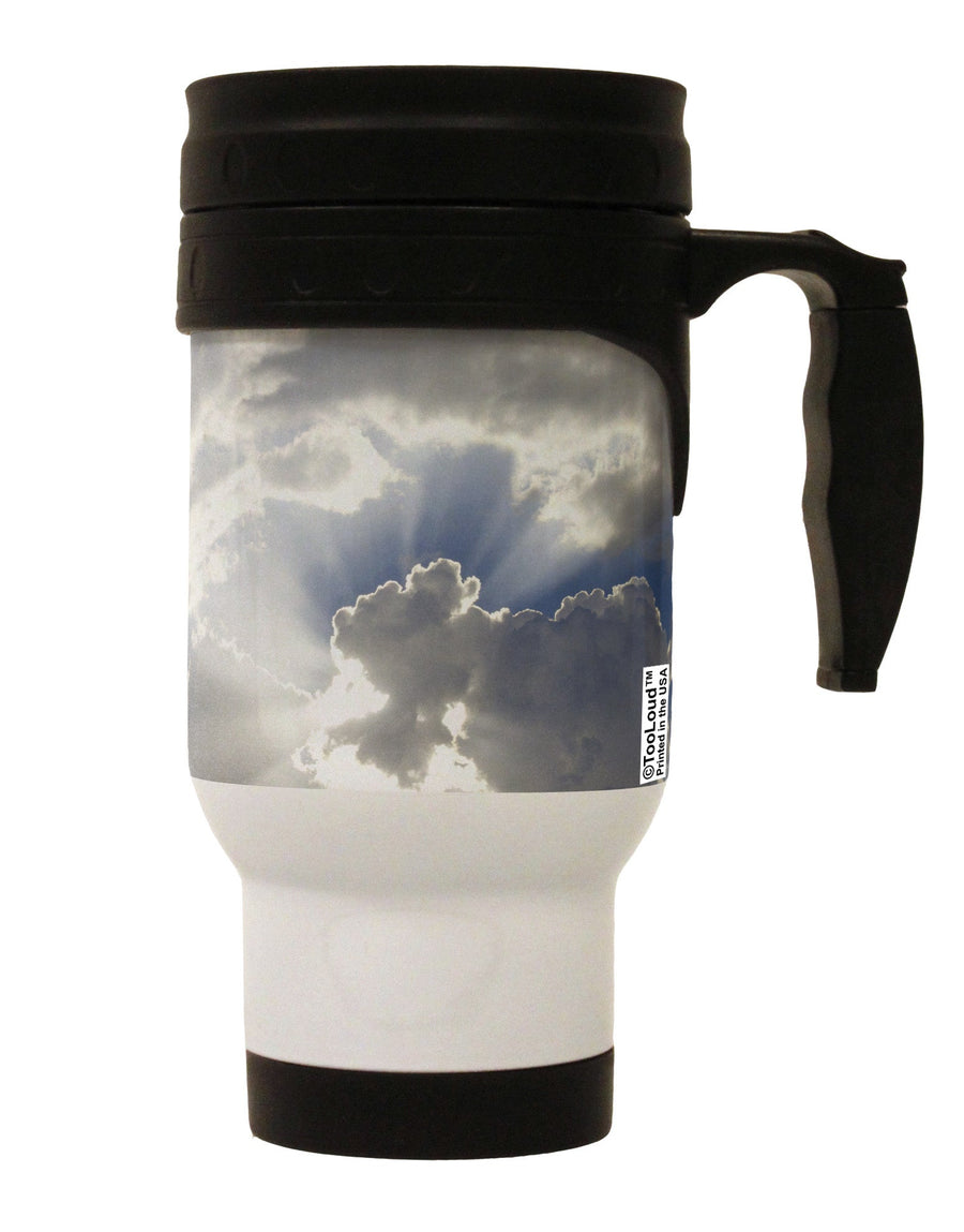 Blue Sky Silver Linings Stainless Steel 14oz Travel Mug All Over Print-Travel Mugs-TooLoud-White-Davson Sales