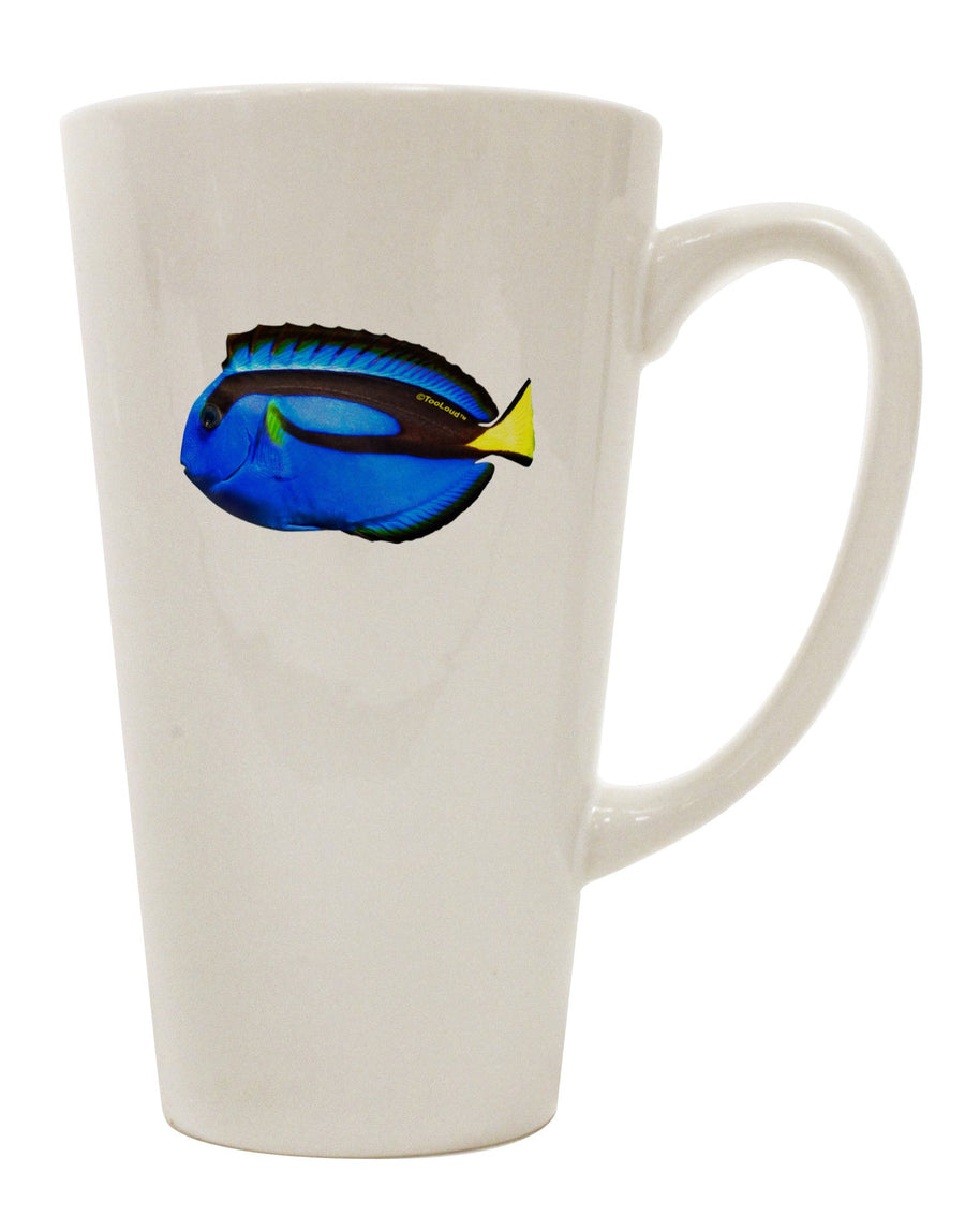 Blue Tang Fish 16 Ounce Conical Latte Coffee Mug - Perfect for Sipping in Style-Conical Latte Mug-TooLoud-White-Davson Sales