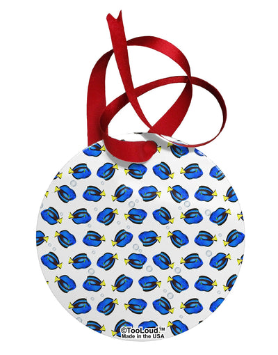 Blue Tang Fish AOP Circular Metal Ornament All Over Print-Ornament-TooLoud-White-Davson Sales