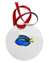 Blue Tang Fish Circular Metal Ornament-Ornament-TooLoud-White-Davson Sales