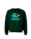 Blue Tang Fish - Smile Adult Dark Sweatshirt-Sweatshirts-TooLoud-Deep-Forest-Green-Small-Davson Sales