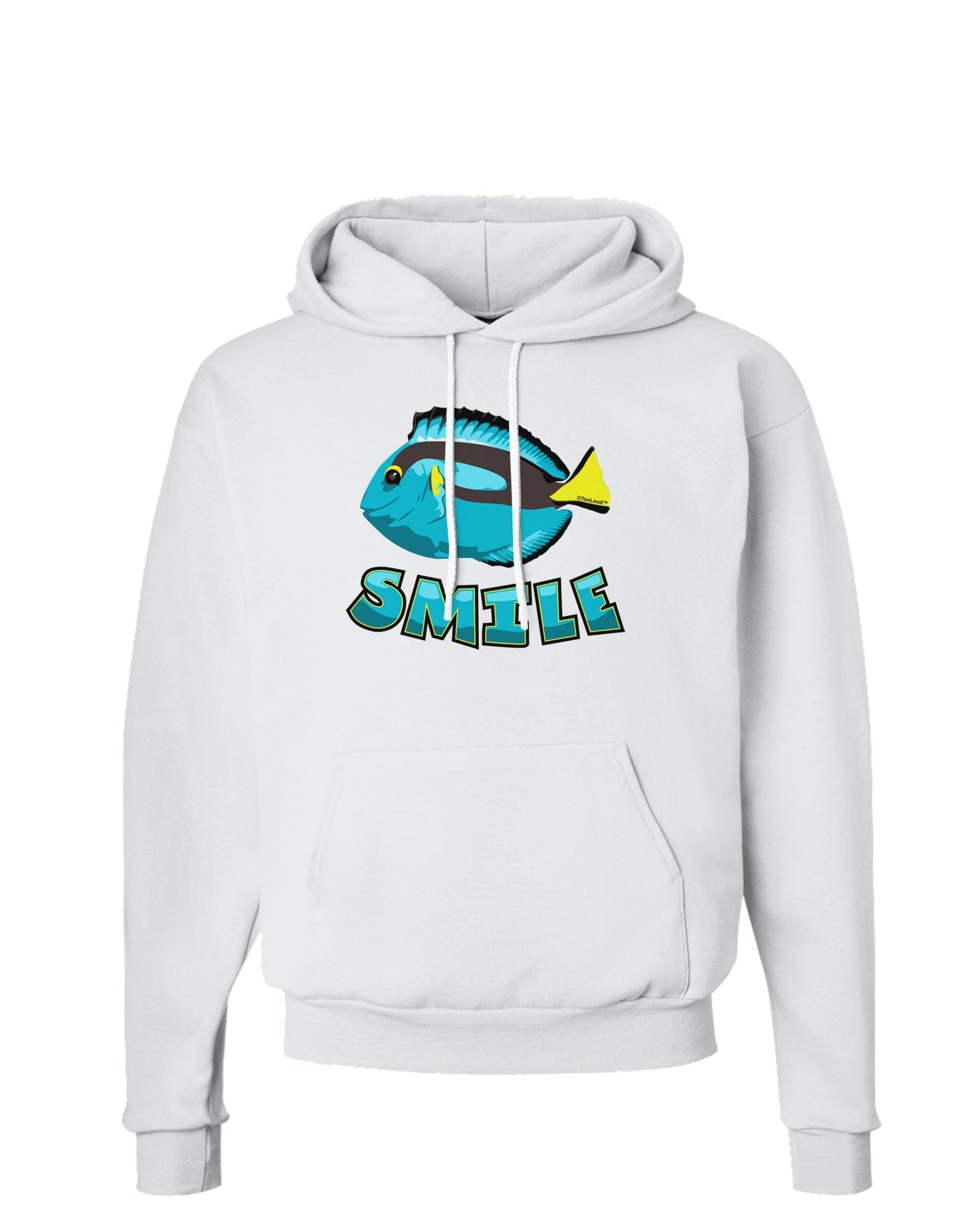 Blue Tang Fish - Smile Hoodie Sweatshirt-Hoodie-TooLoud-White-Small-Davson Sales