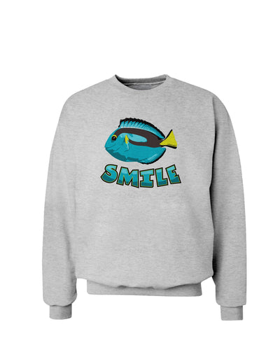 Blue Tang Fish - Smile Sweatshirt-Sweatshirts-TooLoud-AshGray-Small-Davson Sales