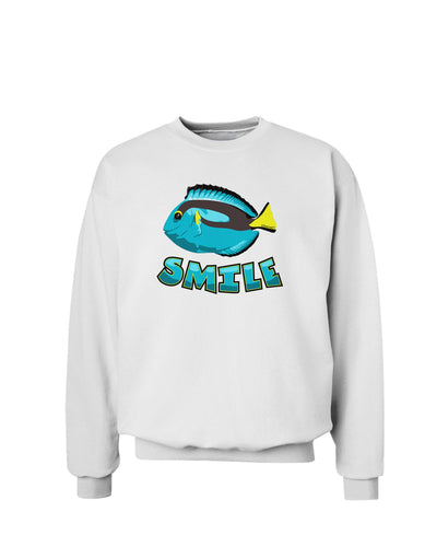 Blue Tang Fish - Smile Sweatshirt-Sweatshirts-TooLoud-White-Small-Davson Sales