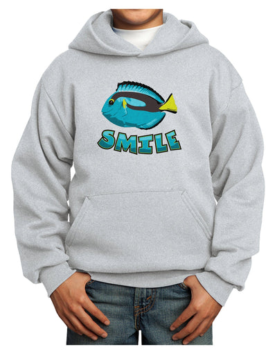 Blue Tang Fish - Smile Youth Hoodie Pullover Sweatshirt-Youth Hoodie-TooLoud-Ash-XS-Davson Sales