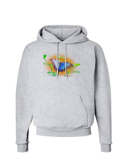Blue Watercolor Butterfly Hoodie Sweatshirt-Hoodie-TooLoud-AshGray-Small-Davson Sales