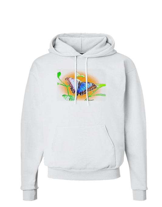 Blue Watercolor Butterfly Hoodie Sweatshirt-Hoodie-TooLoud-White-Small-Davson Sales