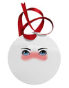 Blushing Anime Eyes Circular Metal Ornament by TooLoud-Ornament-TooLoud-White-Davson Sales