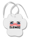 Blushing Anime Eyes Lewd Paw Print Shaped Ornament by TooLoud-Ornament-TooLoud-White-Davson Sales