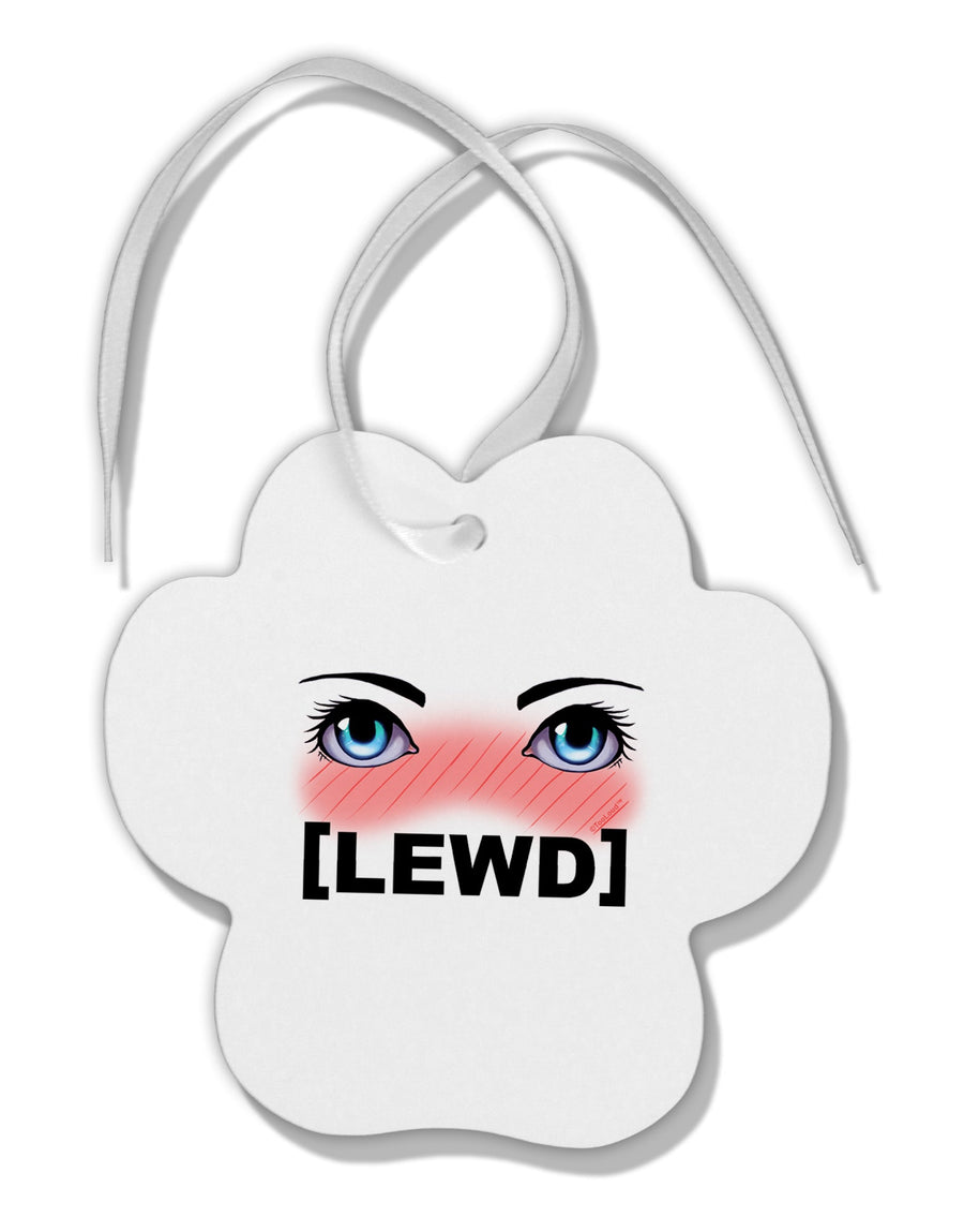 Blushing Anime Eyes Lewd Paw Print Shaped Ornament by TooLoud-Ornament-TooLoud-White-Davson Sales