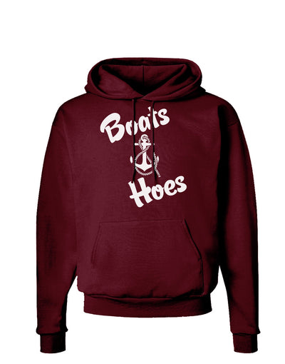 Boats and Hoes Dark Hoodie Sweatshirt-Hoodie-TooLoud-Maroon-Small-Davson Sales