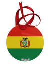 Bolivia Flag AOP Circular Metal Ornament All Over Print-Ornament-TooLoud-White-Davson Sales