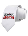Book Addict Printed White Necktie