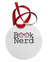Book Nerd Circular Metal Ornament-Ornament-TooLoud-White-Davson Sales